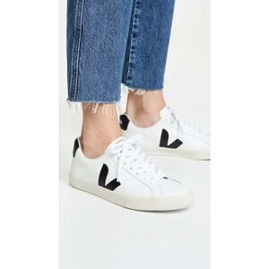 Veja Esplar Leather Bi-Color Low Top Sneakers White Black W9 M7